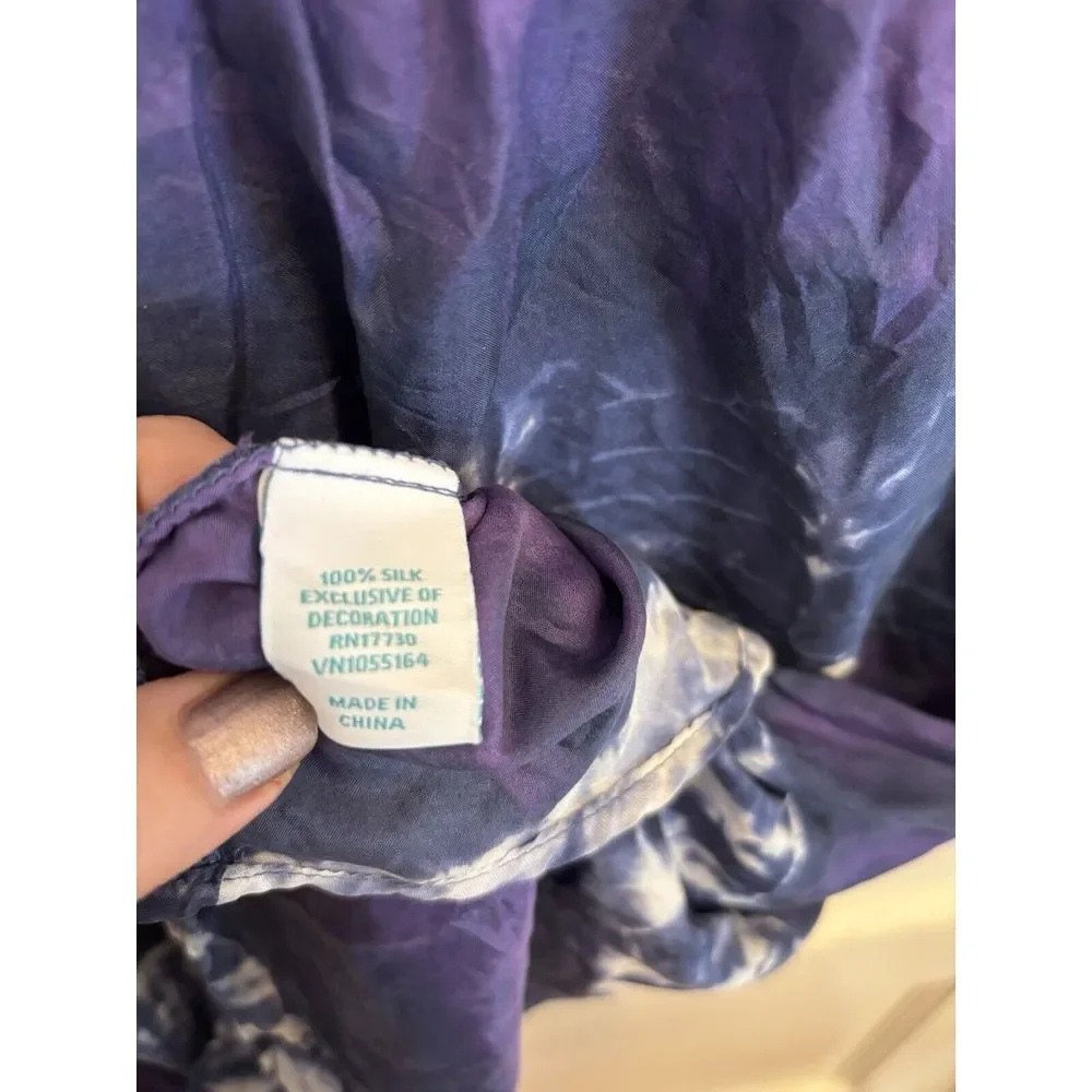 Calypso St. Barth For Target Women's Silk 3/4 Sleeve Tunic Top Purple Size XS - Picture 5 of 6